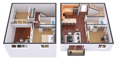 Floor plan for 2 beds, 2 baths, 1094 sqft